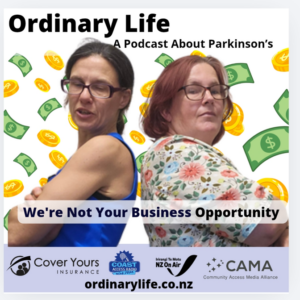 image shows emma and kitty back to back with arms crosed looking grumpy. Text reads "We're not your business opportunity"